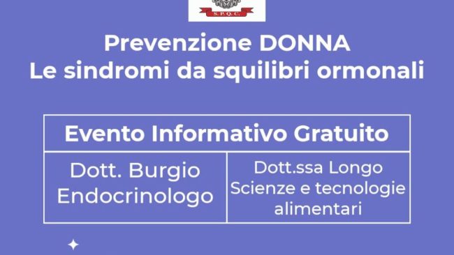 “Prevenzione Donna” domani in piazza Vicerè a Catania: navigare gli squilibri ormonali per una vita in salute