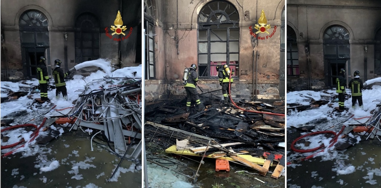 Incendio distrugge l’ex ospedale Vittorio Emanuele di Catania
