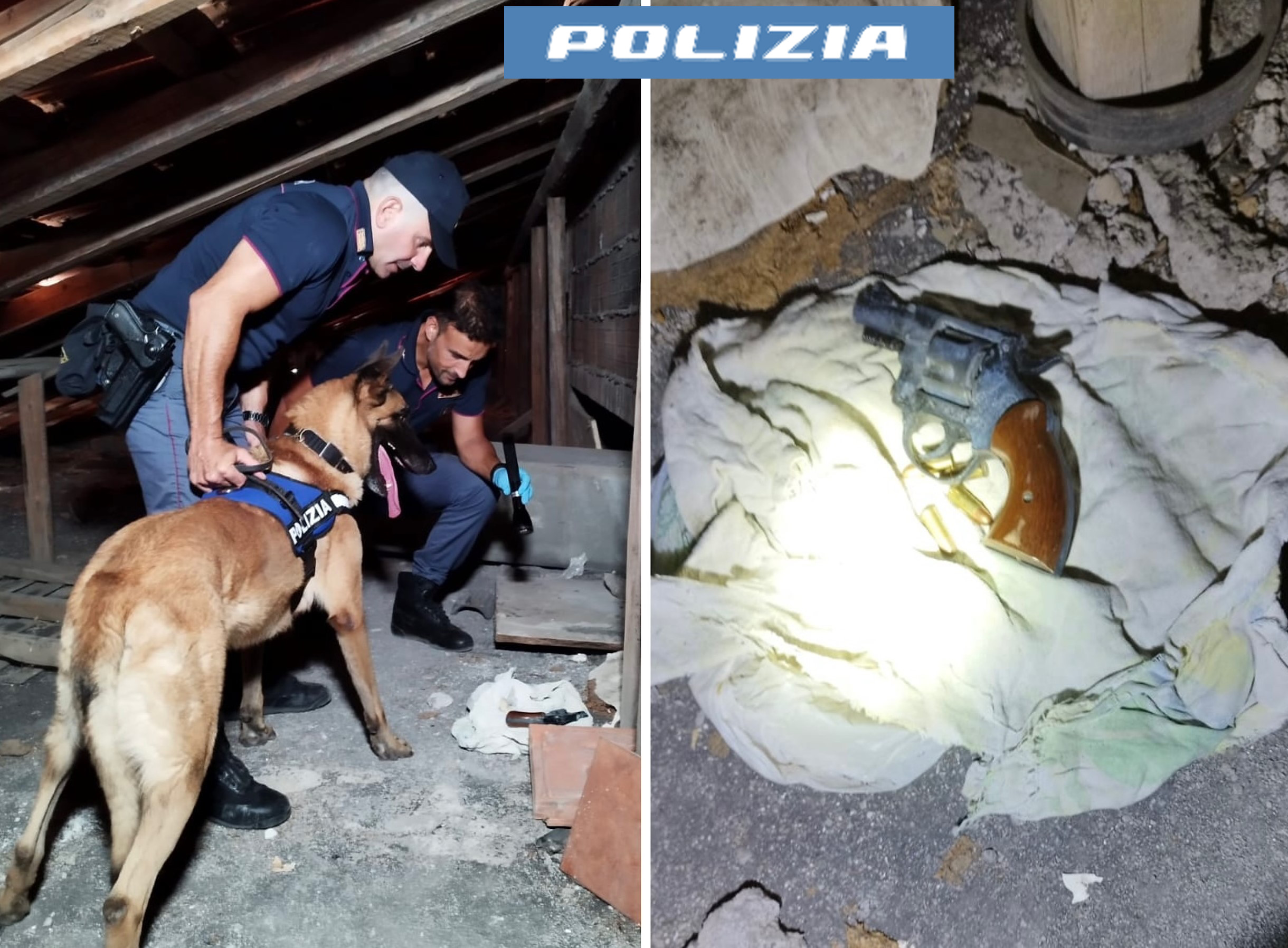 Catania, trovata pistola nascosta nel sottotetto di uno stabile
