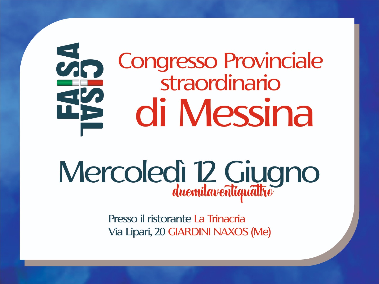 Domani congresso straordinario Faisa Cisal Messina a Giardini Naxos. Doppia soddisfazione con Atm e Asm