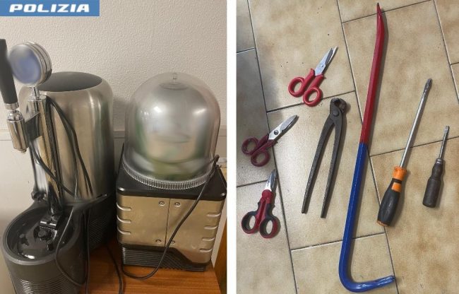 In auto con arnesi utilizzati per scassinare: in manette 2 pluripregiudicati, uno era evaso dai domiciliari