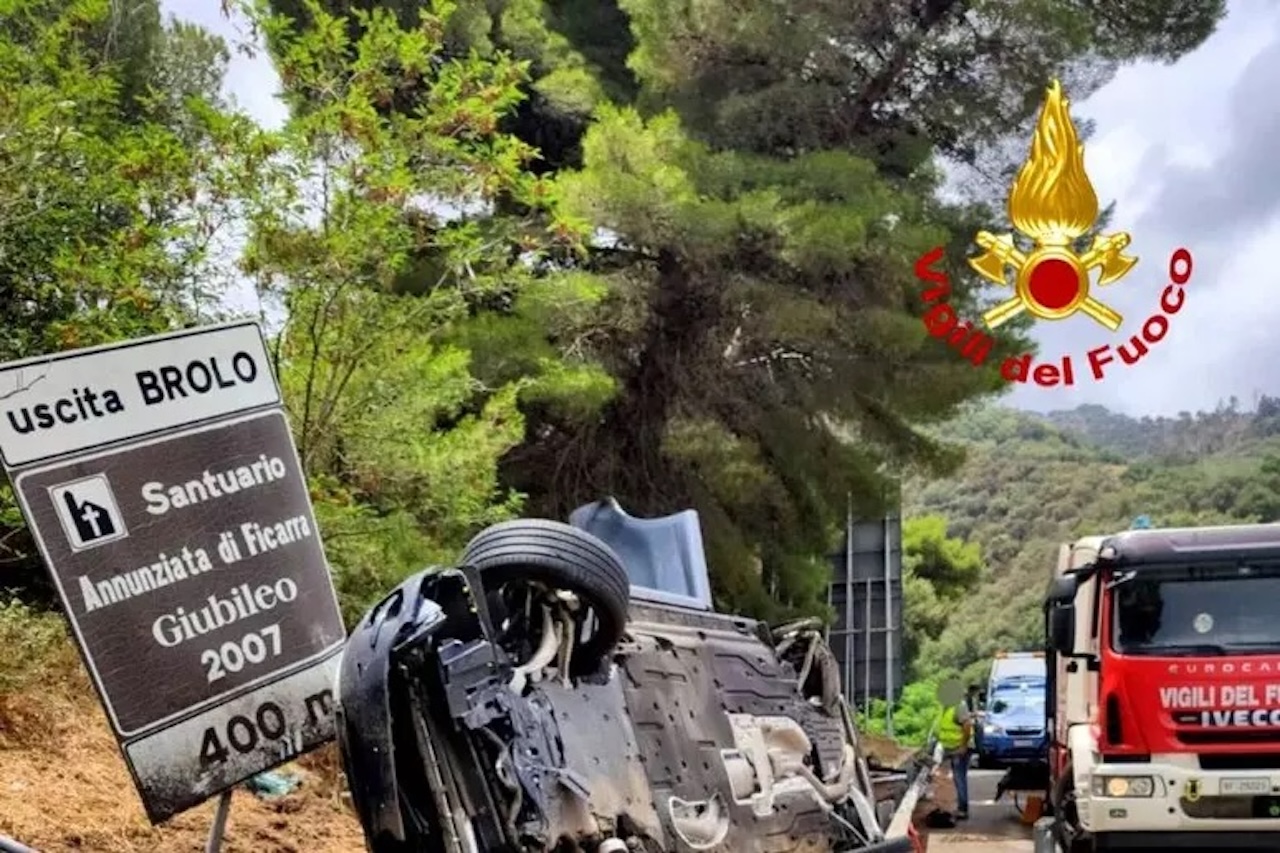 Auto fuoristrada sulla Messina-Palermo: feriti marito, moglie e figlia