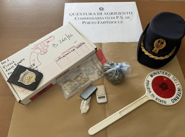 Armi e droga in casa, finisce in manette 24enne nell’Agrigentino