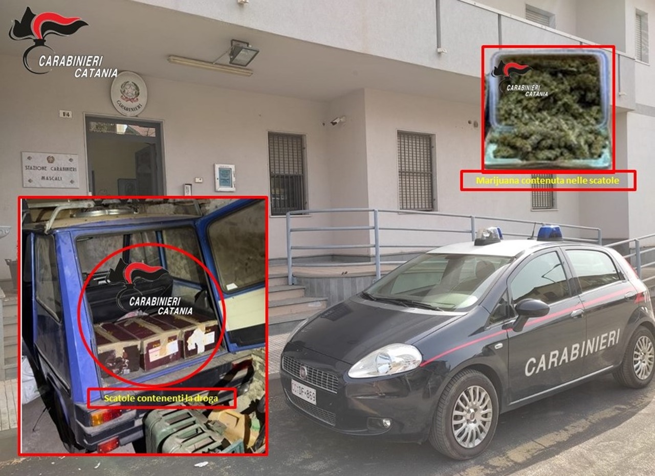 Oltre 3 kg di droga nascosti nel bagagliaio dell’auto, un arresto nel Catanese