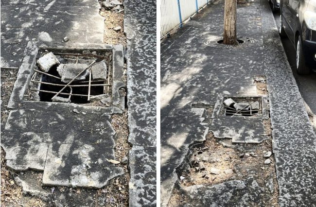 Tombino aperto in via Luigi Pirandello a Catania. Comitato Vulcania: “Cattivo odore e pericolo”