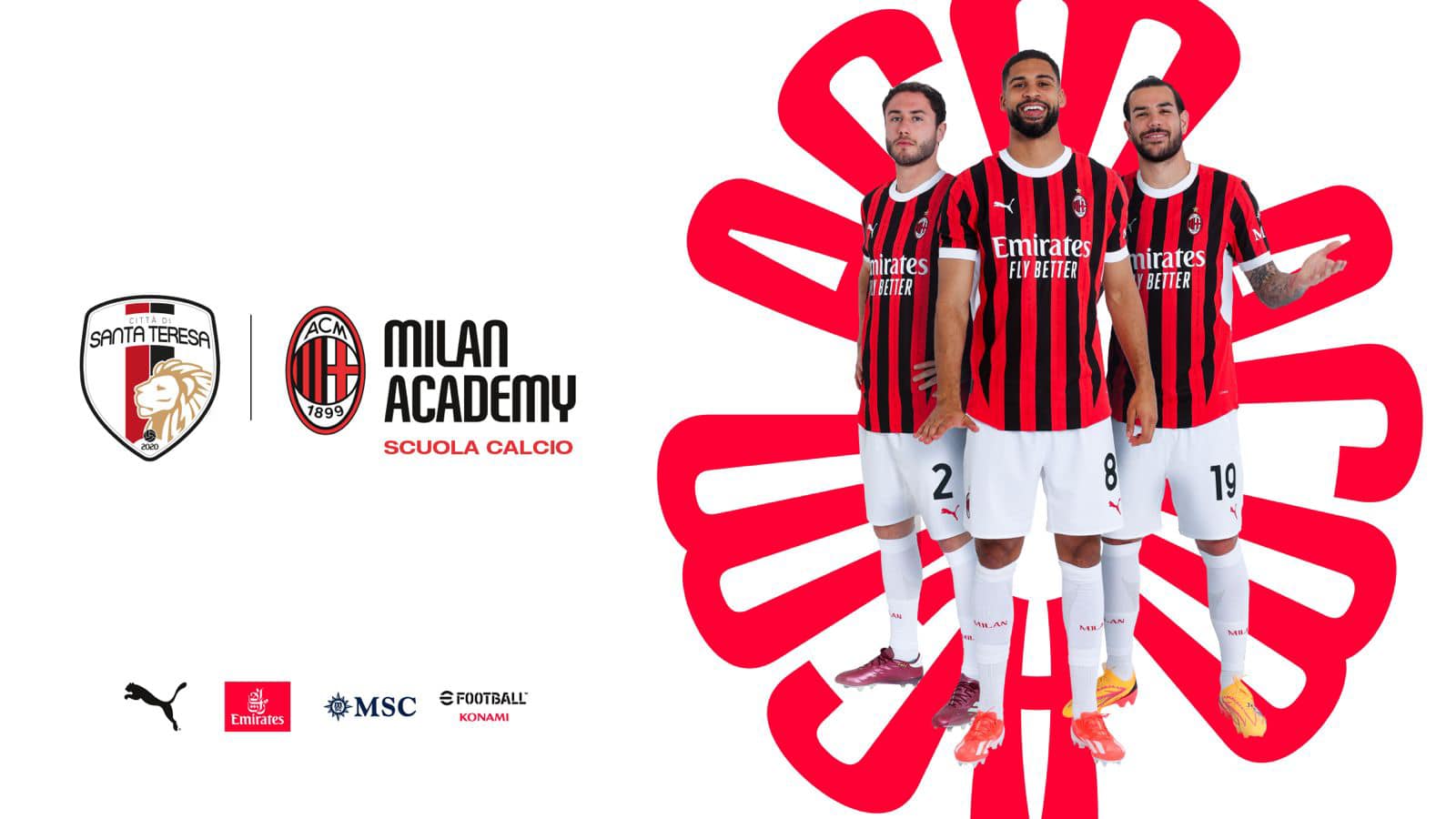 Iniziativa super a Santa Teresa di Riva, la squadra locale sarà scuola calcio del Milan