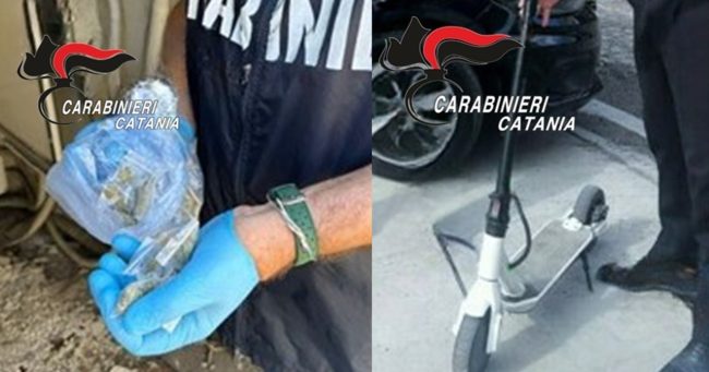 Mobilità “green” per un giovane pusher catanese che riforniva i clienti in monopattino: arrestato