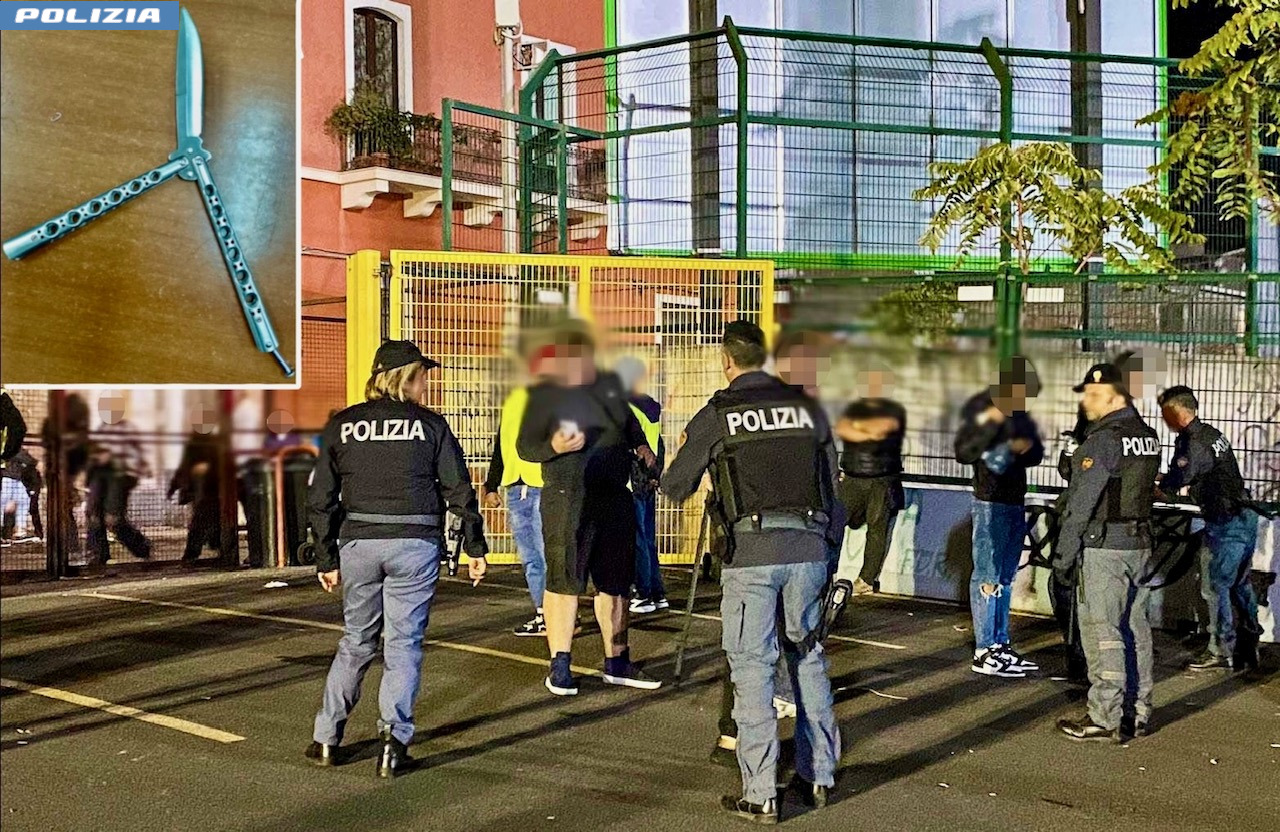 Catania, va allo stadio e porta con sé un coltello nel borsello: Daspo in diretta per tifoso 24enne