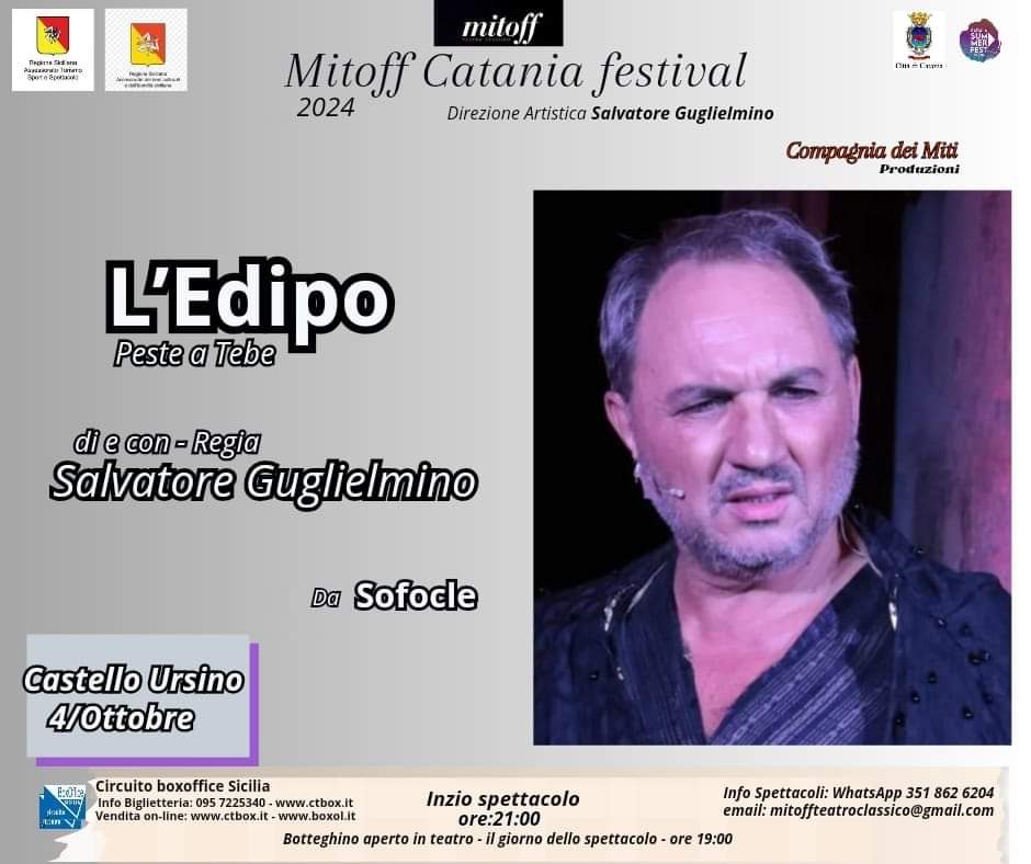 Salvatore Guglielmino è Edipo al Mitoff Catania Festival