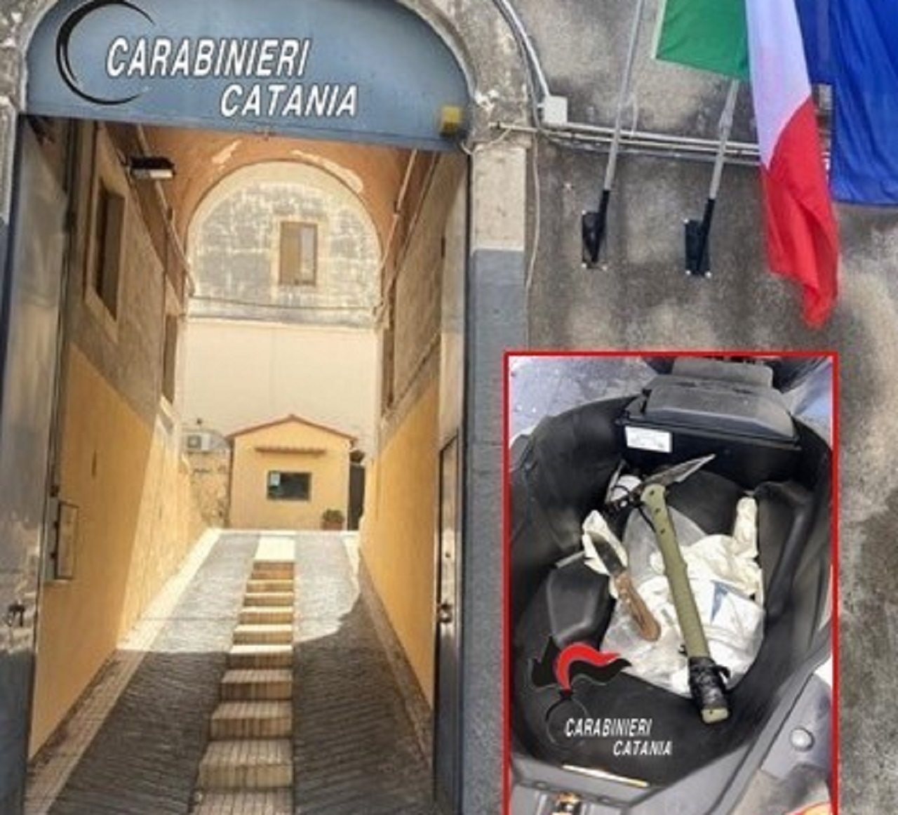 Catanese si presenta in Caserma armato e con uno scooter senza assicurazione