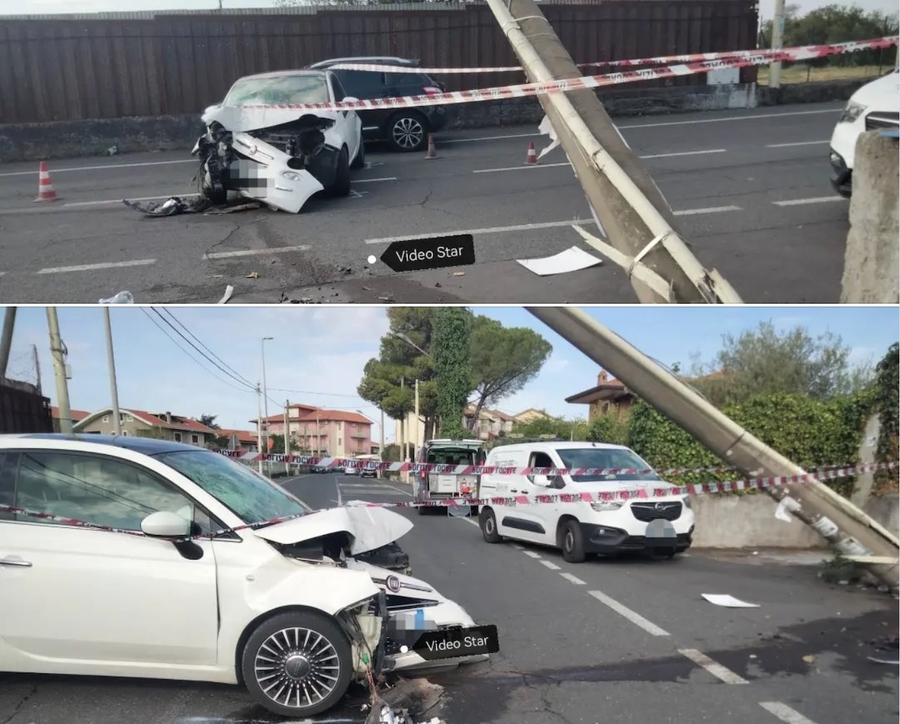 Incidente a Mascalucia, donna si schianta contro un palo