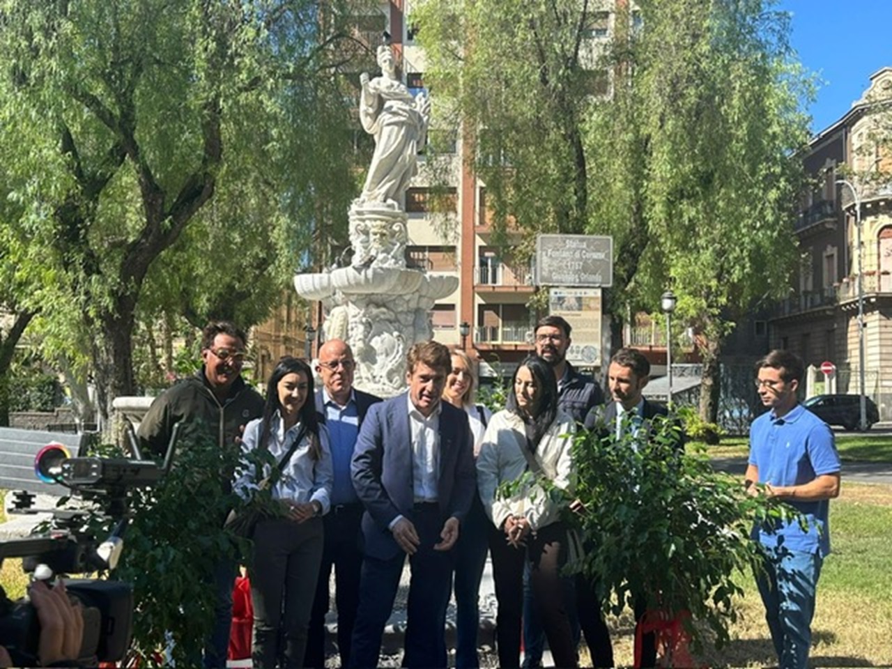 Catania, restaurata la statua di Cerere e la fontana monumentale in piazza Cavour