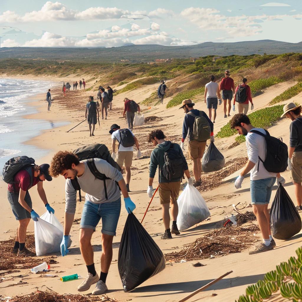 Marevivo e dipendenti Sibeg ripuliscono la spiaggia dell’Oasi del Simeto dai rifiuti