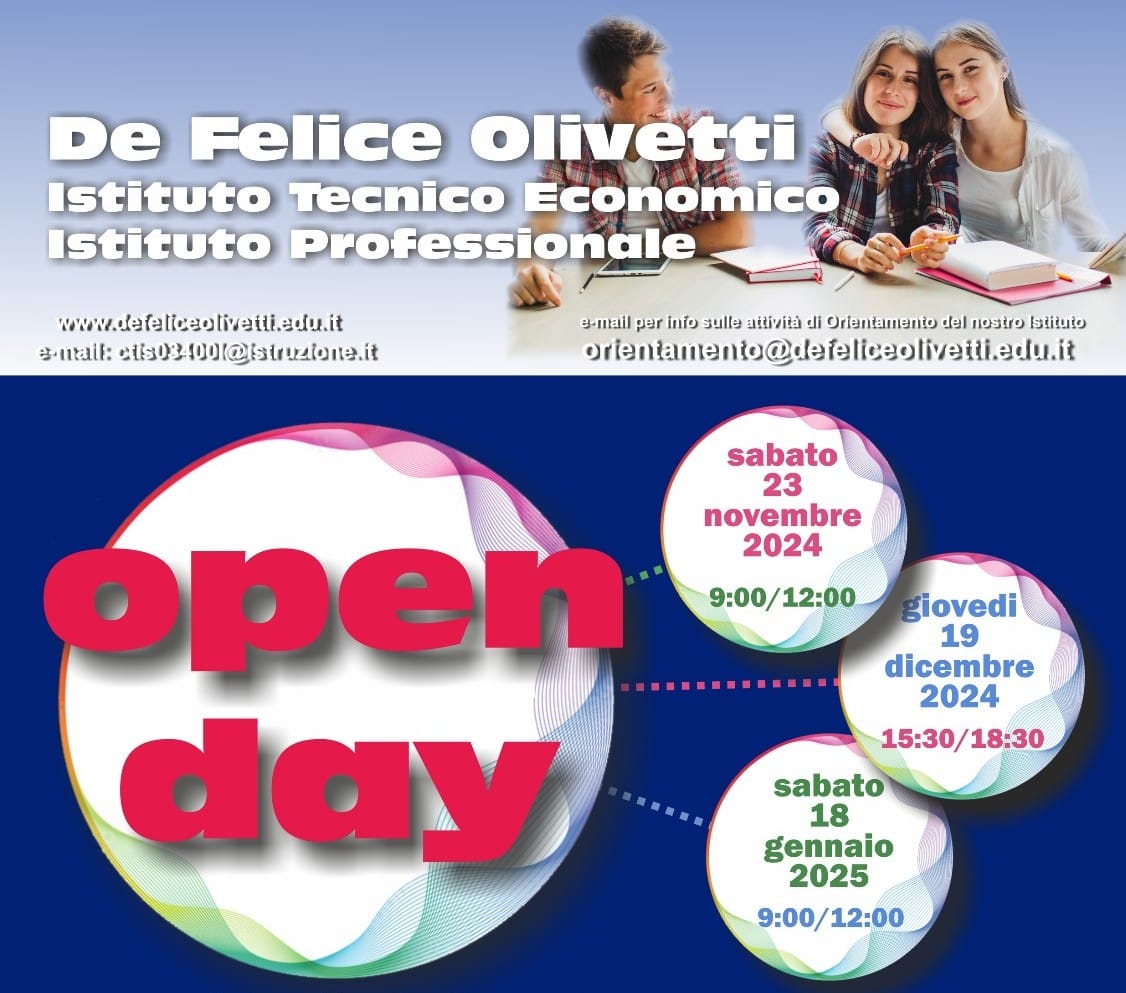 Open Day all’I.I.S. “De Felice-Olivetti” di Catania: Vieni a Scoprire il Tuo Futuro!