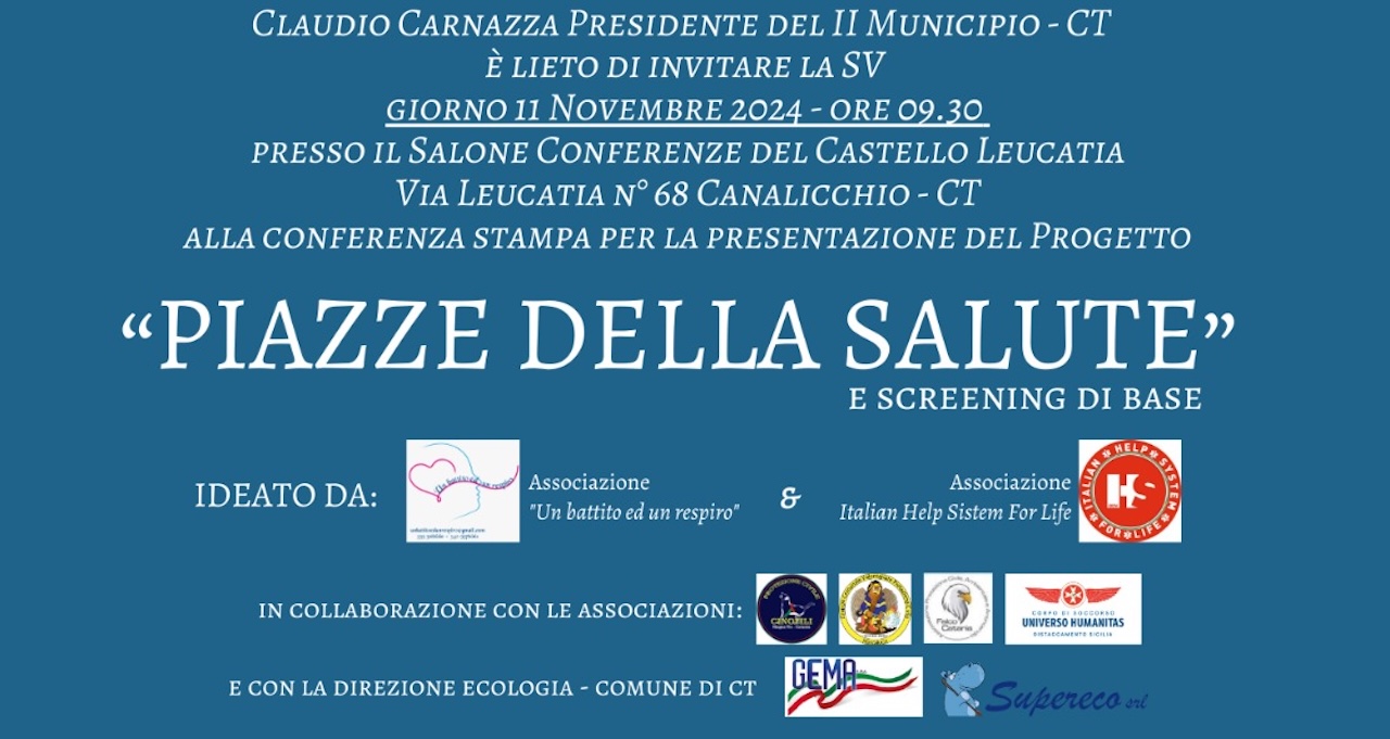 “Piazze della Salute”, l’iniziativa al II Municipio di Catania. Screening sanitari gratuiti per i cittadini