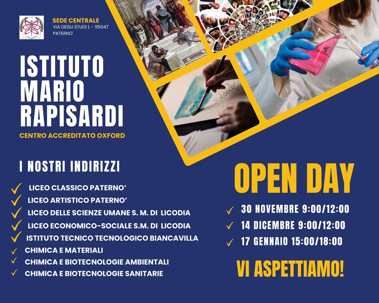 All’I.I.S. “M. Rapisardi” di Paternò Open Day e Notte nazionale del Liceo Classico si incontrano