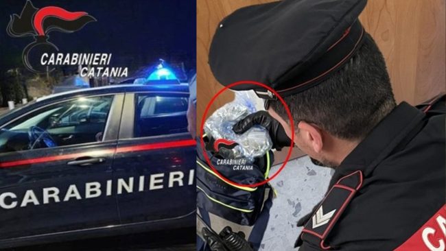 Mascalucia, litiga con il padre davanti ai carabinieri: gli trovano uno zaino pieno di droga