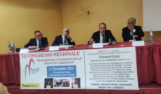 XII Congresso Failp Cisal: approvata mozione per lavoratori Gruppo Poste Italiane SPA