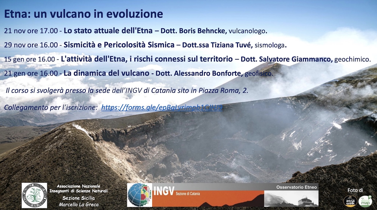 Quattro incontri per il corso “Etna: un vulcano in evoluzione”, come iscriversi