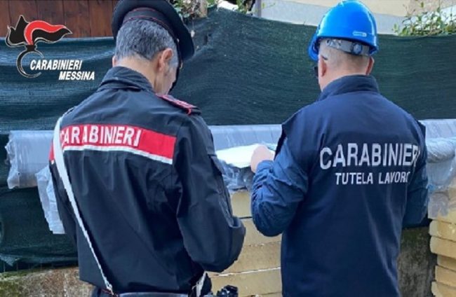 Verifiche in un cantiere edile a Taormina: denunciato il titolare e sanzioni per 50mila euro