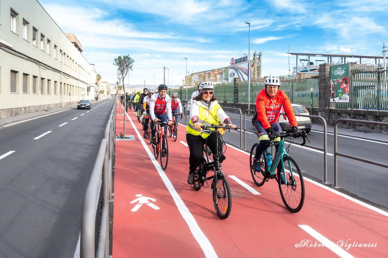 Catania, aperta al pubblico la nuova pista ciclopedonale