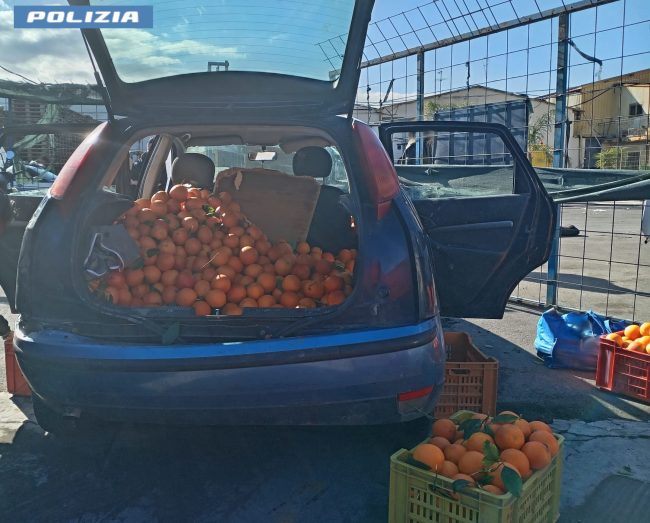 In auto con 700 chili di arance rubate a Catania: pregiudicato denunciato