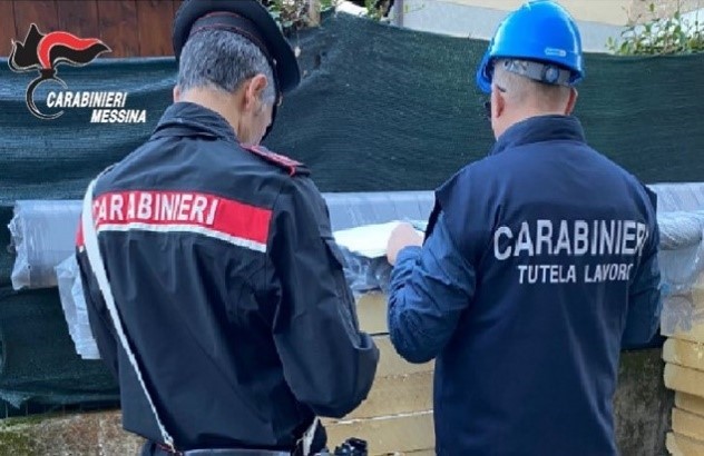 Sicurezza dei luoghi lavorativi, sanzionato cantiere edile nel Messinese