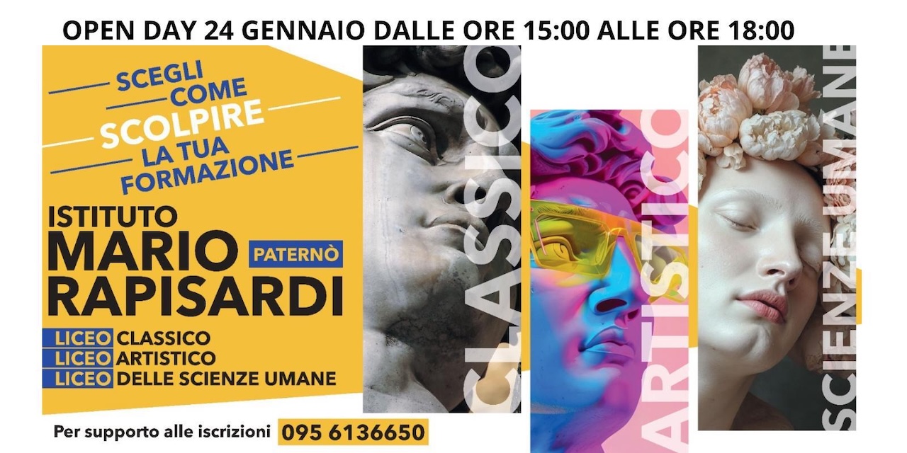 Open Day al Liceo “Mario Rapisardi” di Paternò e Licodia: appuntamento aggiornato al 24 gennaio