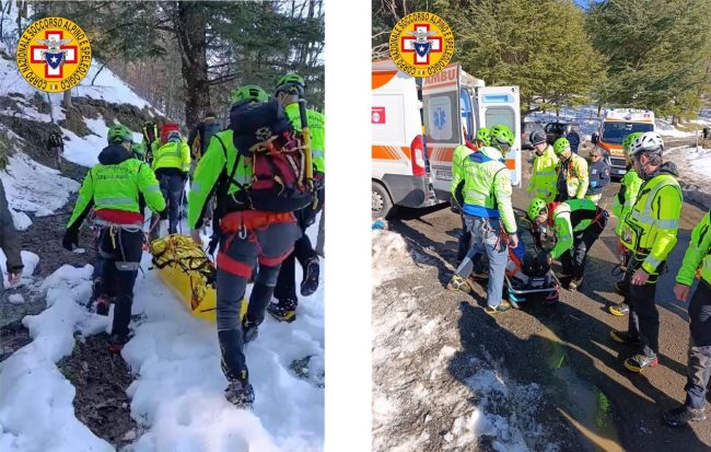 Operazione di soccorso sui Nebrodi, cercatore di funghi precipita da ripido pendio innevato e ghiacciato