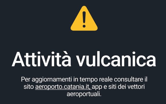 Etna in eruzione, chiusi due settori dell’aeroporto di Catania fino alle 19