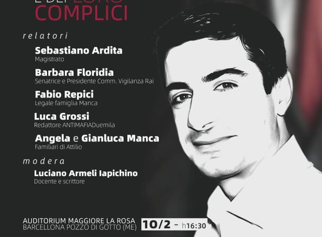 Anniversario scomparsa vittima di mafia Attilio Manca, un incontro in sua memoria