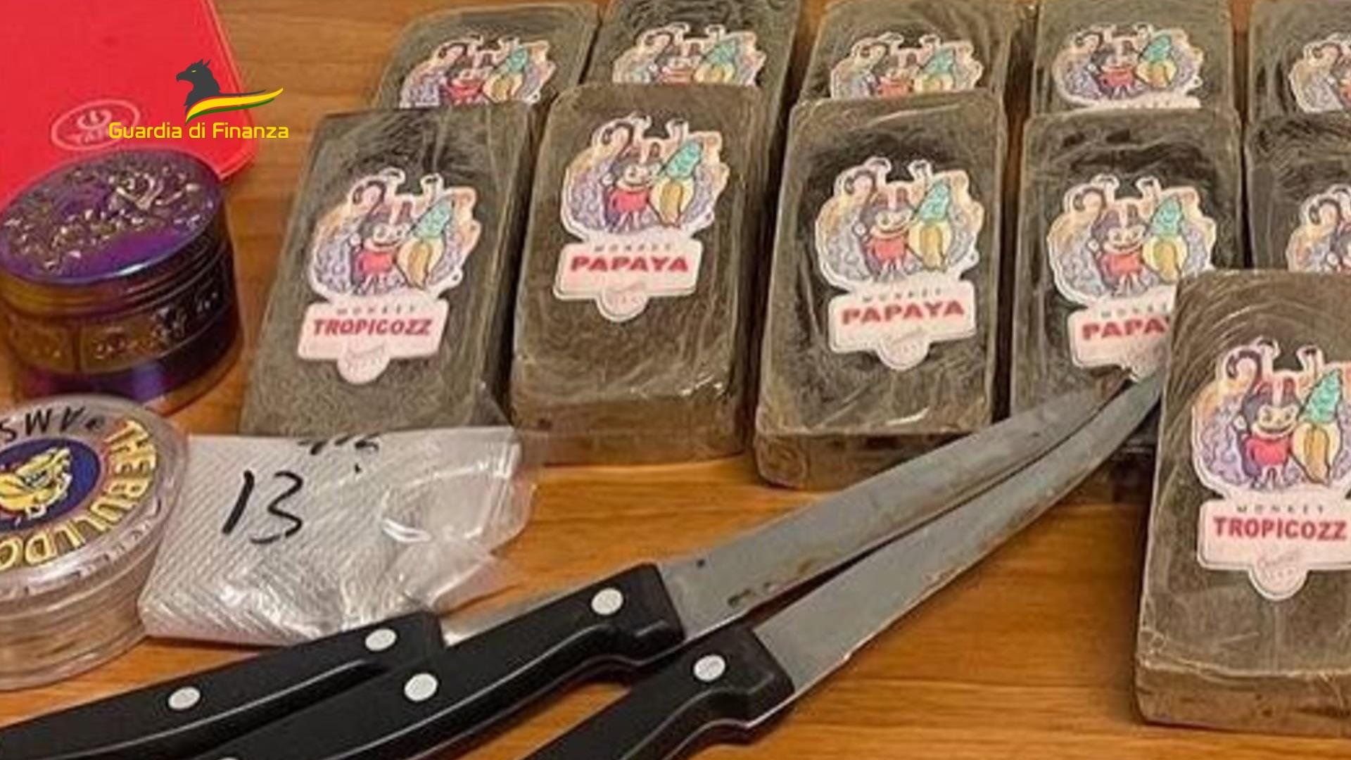 Caltanissetta, operazione “Delivery Express”: due arresti e 2 kg di hashish sequestrati