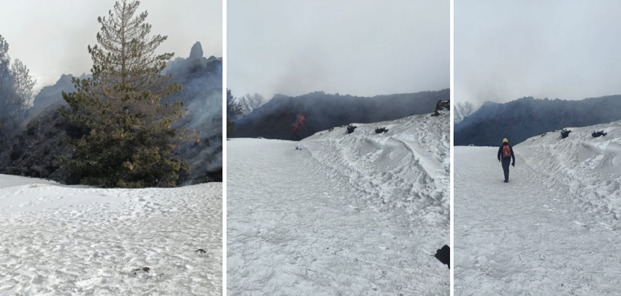 L’eruzione dell’Etna, tra spettacolo e prevenzione: così il fuoco avanza sulla neve