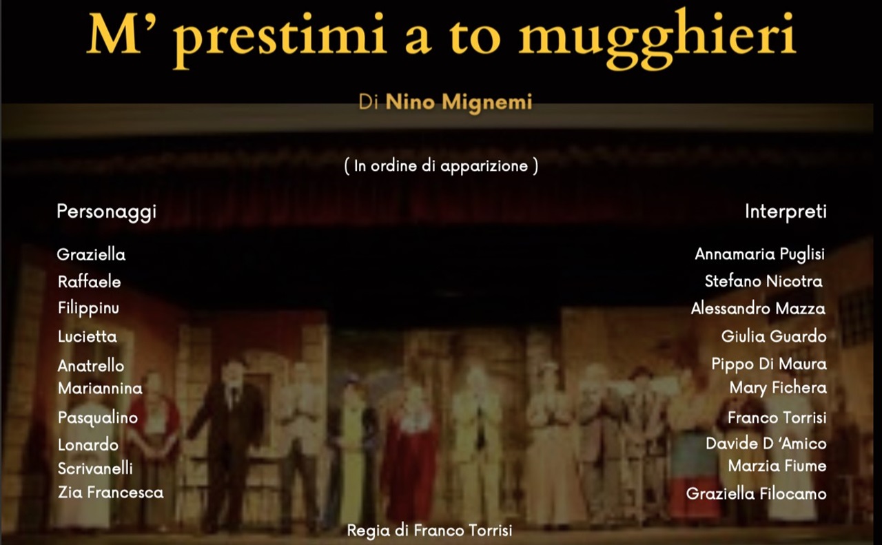 La compagnia di Franco Torrisi al Teatro Don Bosco in “Mprestimi to mugghieri”