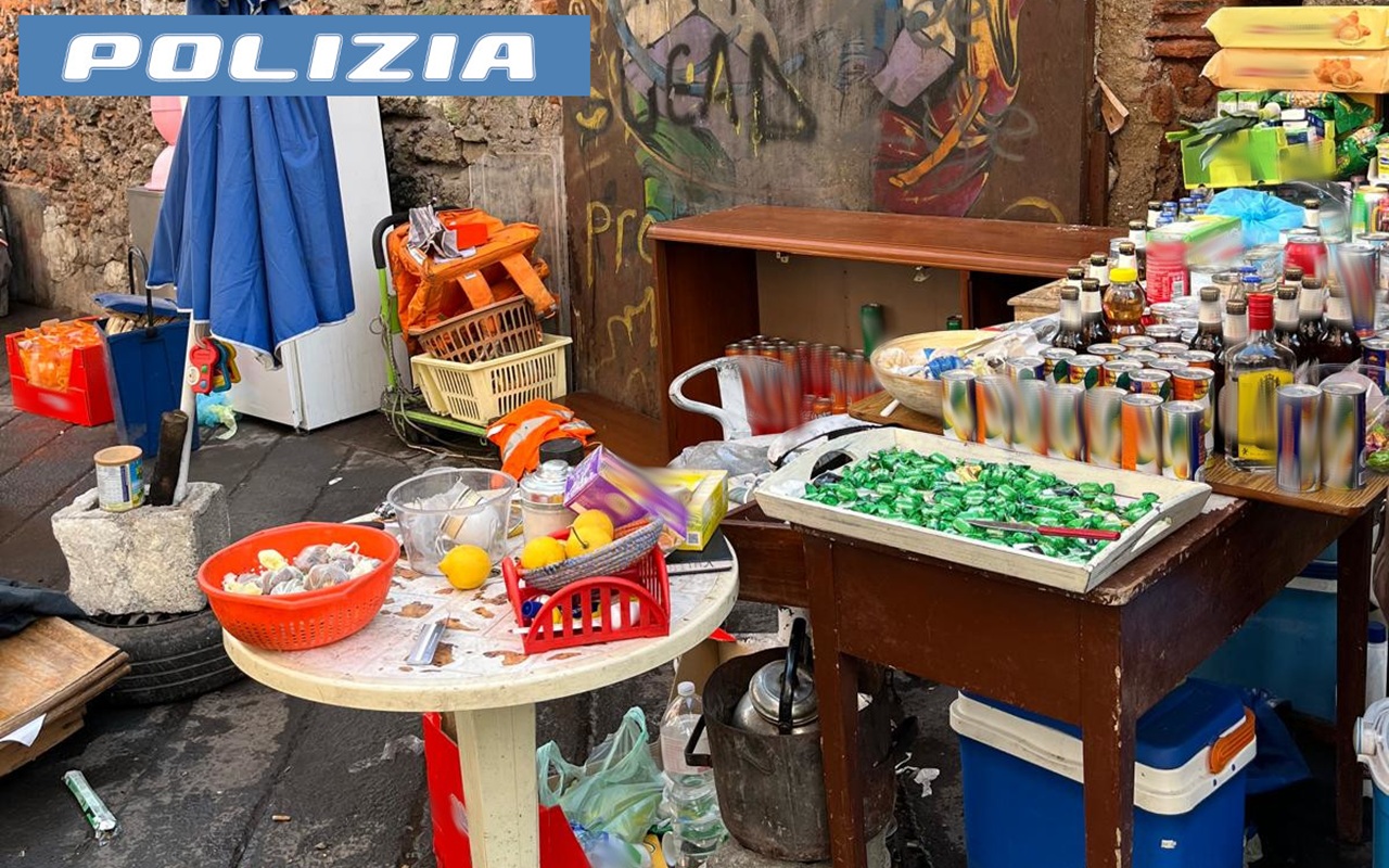 Catania, san Berillo a setaccio: sanzionato chiosco abusivo, sequestrata cocaina rosa