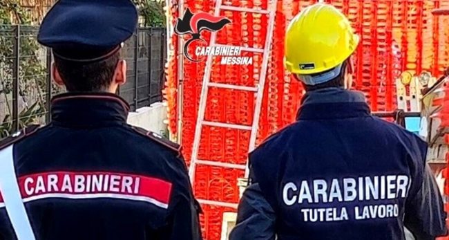 Messina, blitz dei carabinieri in un cantiere: gravi irregolarità e stop ai lavori