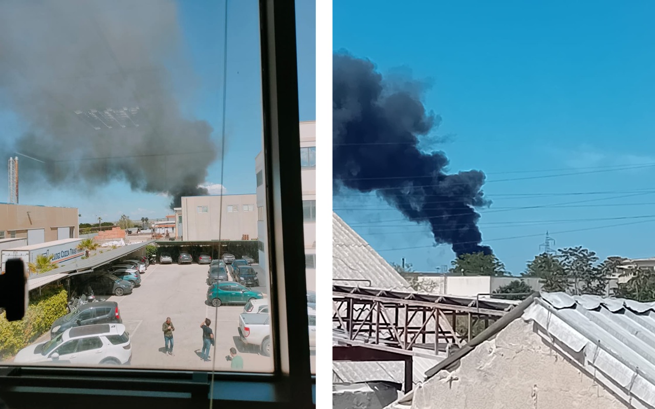 Ragusa, incendio in un capannone nella zona industriale: brucia materiale cartaceo pubblicitario