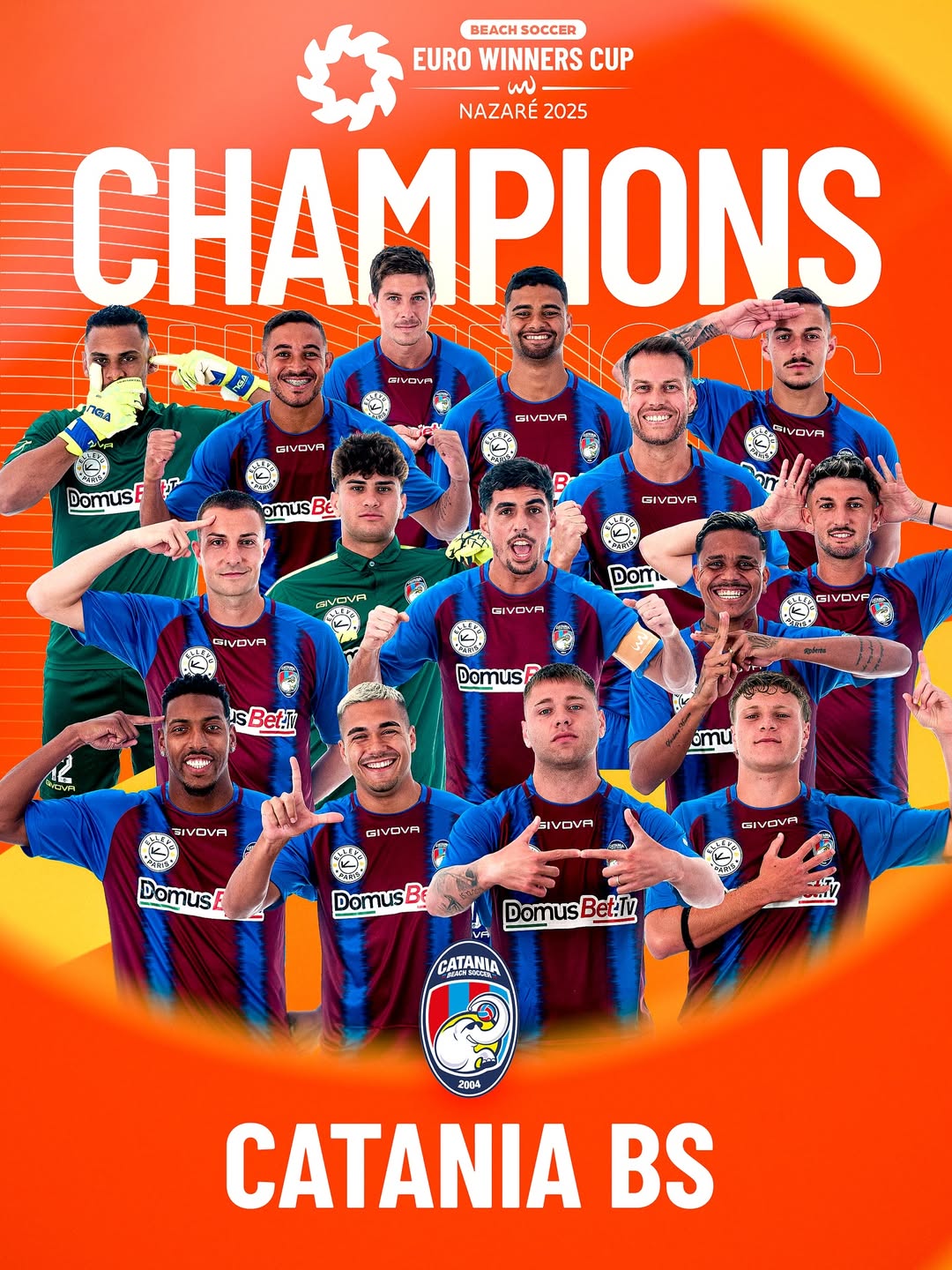 Una domenica di rosso e di azzurro, il Catania BS conquista l’Euro Winners Cup 2025. Il Meta Catania in finale scudetto.