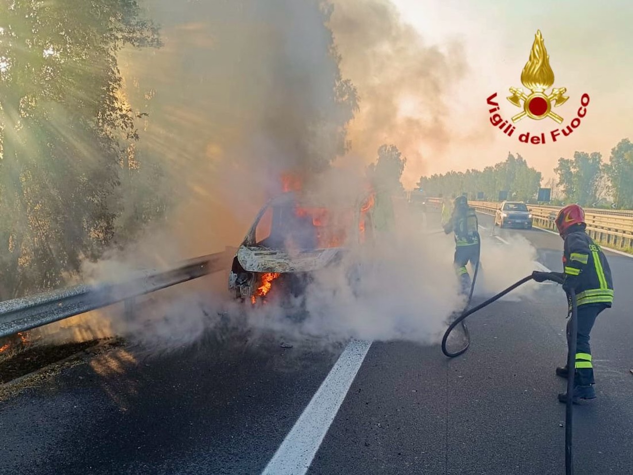 A19, in fiamme un furgone tra Motta Sant’Anastasia e Gerbini