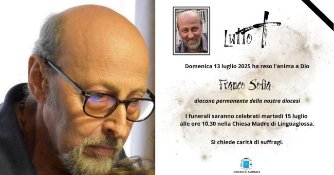 Diocesi di Acireale a lutto: è morto il diacono Franco Sofia. Una vita al servizio della Chiesa e dei più deboli