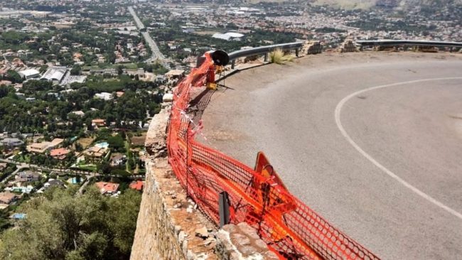 Palermo, al via bando da 1,6 milioni per la messa in sicurezza della Panoramica di Monte Pellegrino