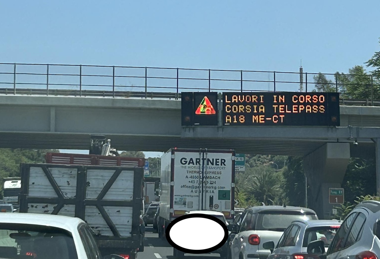 Caos sulla tangenziale di Catania: oltre 5 km di coda per lavori stradali