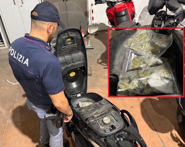 In scooter senza casco e con la droga davanti alla Questura di Catania: fermato 21enne romeno
