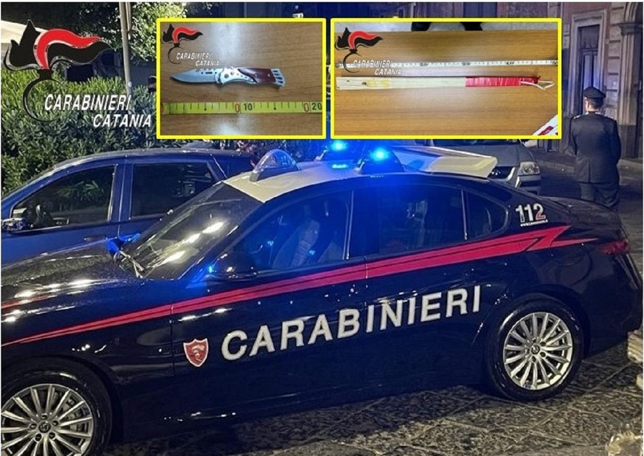Biancavilla, beccati con manganello e coltello: nei guai 31enne e 19enne Biancavilla, beccati con manganello e coltello: nei guai 31enne e 19enne