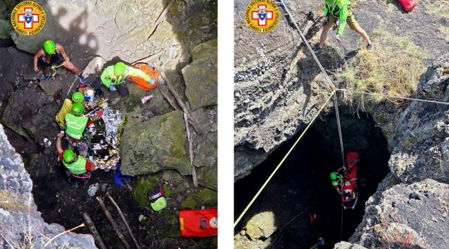 Etna, giovane escursionista precipita in una grotta