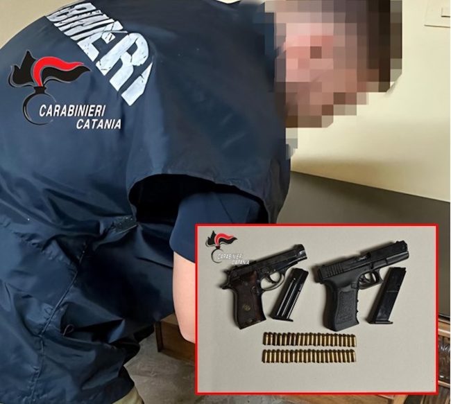 Armi clandestine e munizioni in casa del padre: arrestato catanese