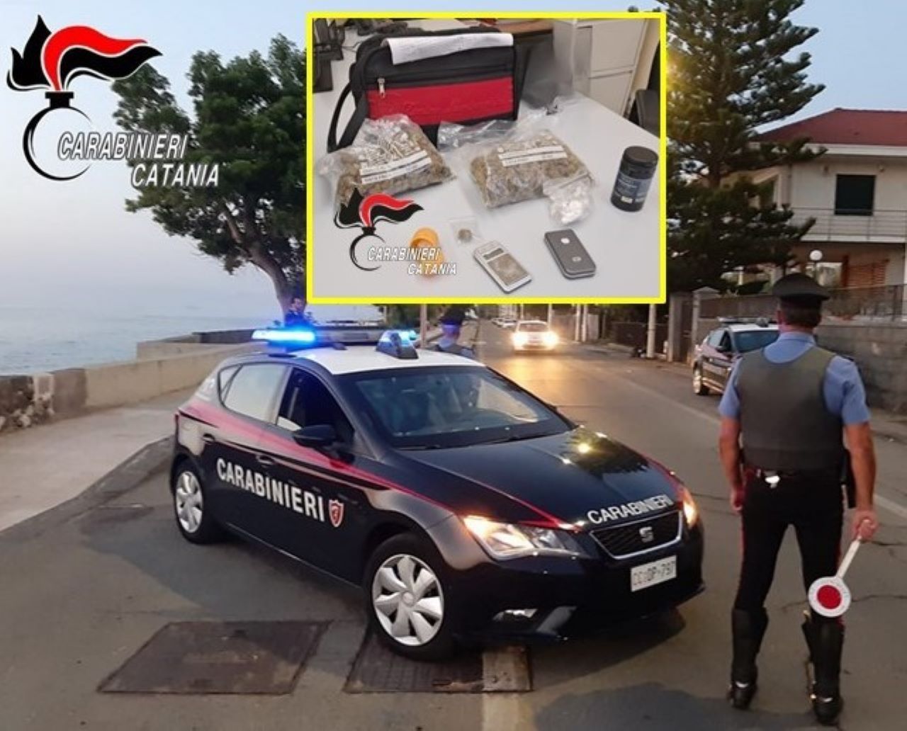 Giarre, trovato beauty case su cumulo di rifiuti con dentro un kit completo della droga