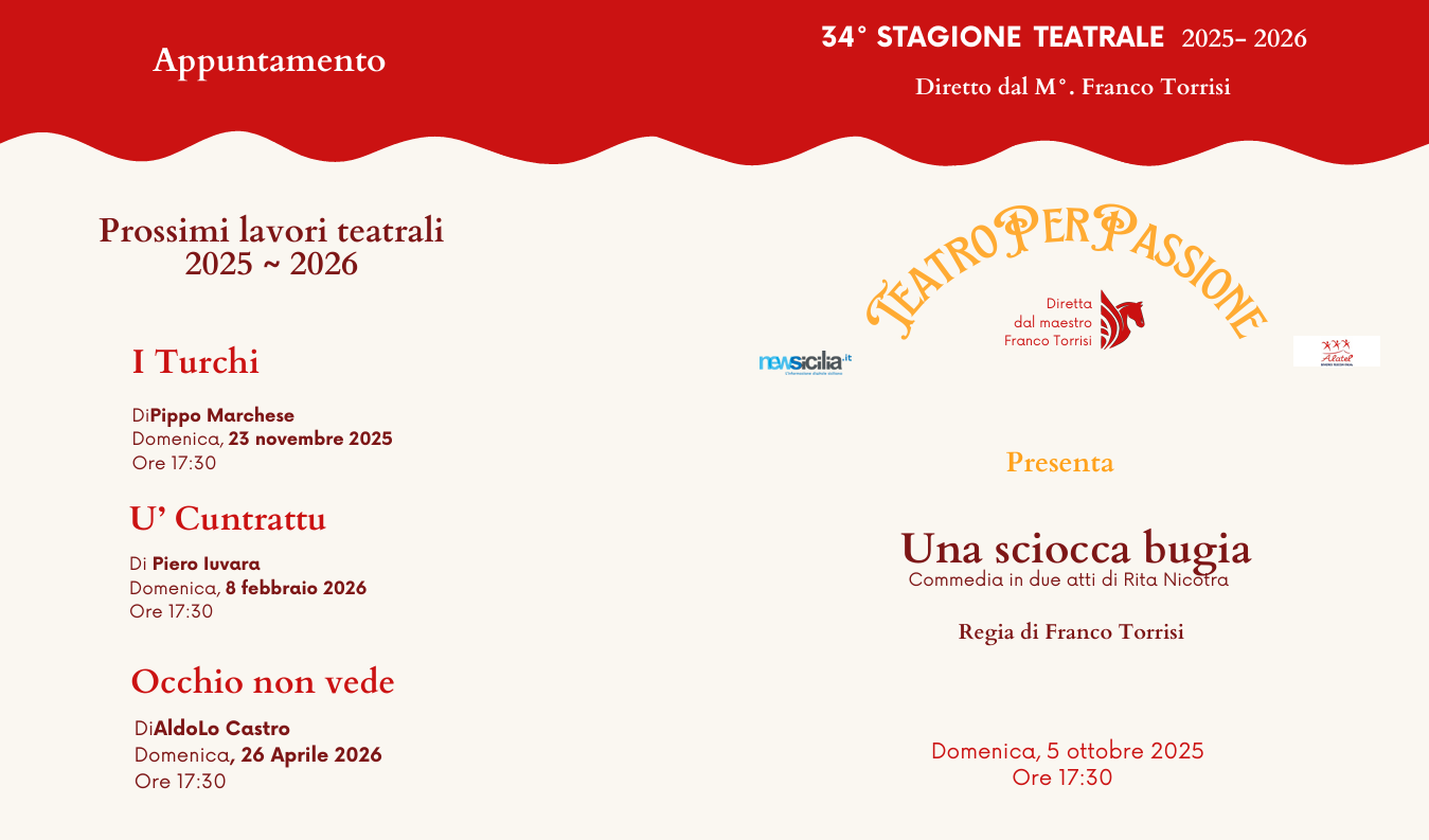 Con “Una sciocca bugia” comincia la nuova stagione 2025/2026 del “Teatro Per Passione”