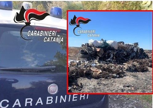 Maxi rogo di rifiuti fermato in extremis: tre uomini denunciati nel Catanese Maxi rogo di rifiuti fermato in extremis: tre uomini denunciati nel Catanese