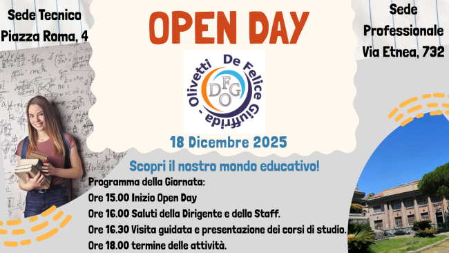 Grande successo per l’Open Day all’IISS “De Felice Giuffrida-Olivetti”: un istituto che guarda al futuro